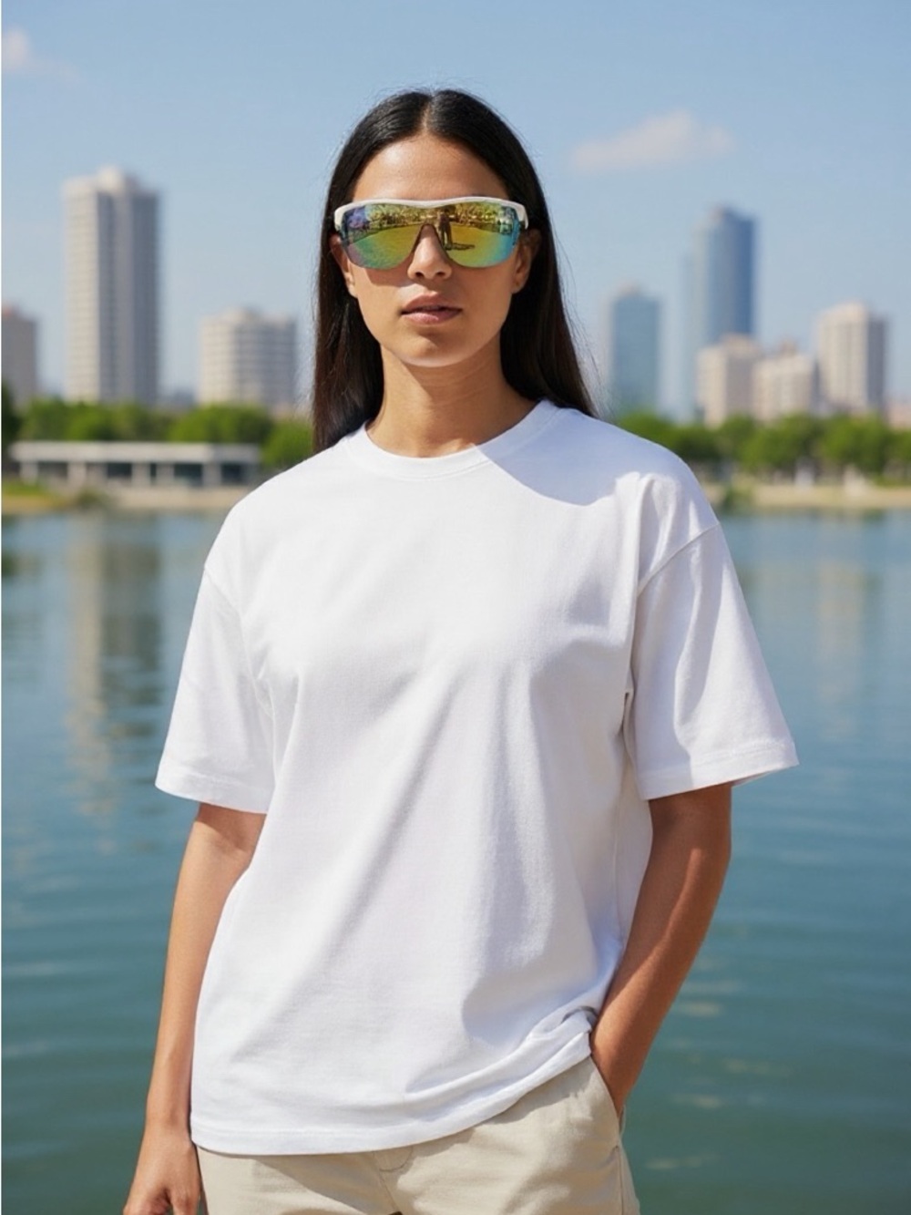 Fila Unisex White Gold Plastic Shield Sunglass , Gold Flash Lens SF9343 6VCA